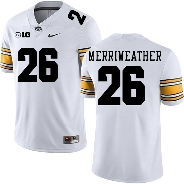 Iowa Hawkeyes #26 Kaevon Merriweather College Football Jerseys Stitched Sale-White